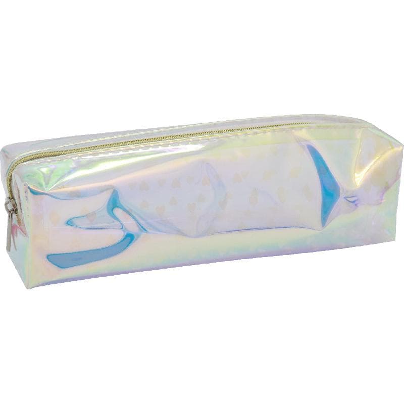 Soft Pencil Case, Heart, Clear/Aqua