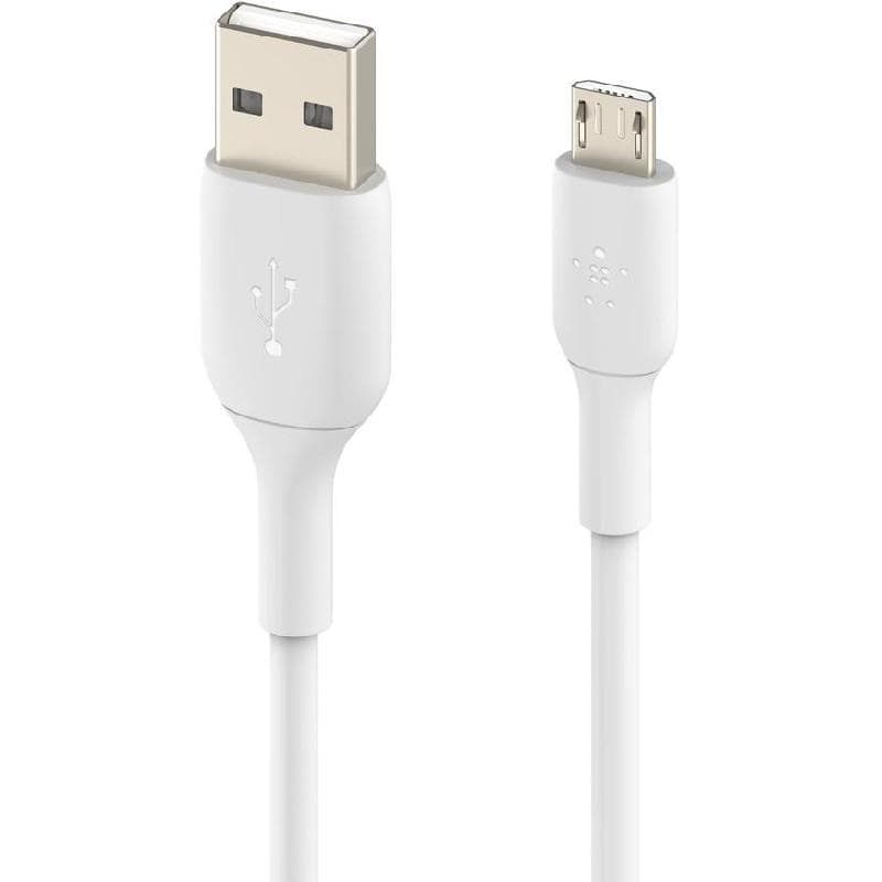 بيلكن Boost CHARGE يو أس بي 2.0 الى مايكرو يو أس بي سلك شحن ونقل بيانات 1 متر، 3.28 قدم ابيض