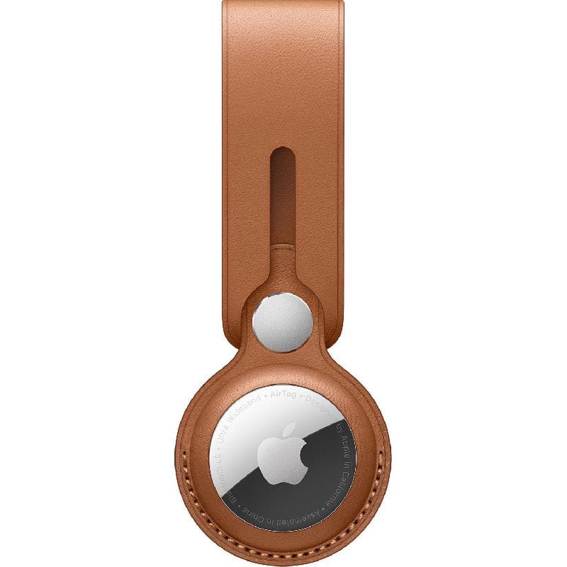 Apple AirTag Leather Loop (AirTag Not Included) Item Locator Accessory, for Apple AirTag, Saddle Brown