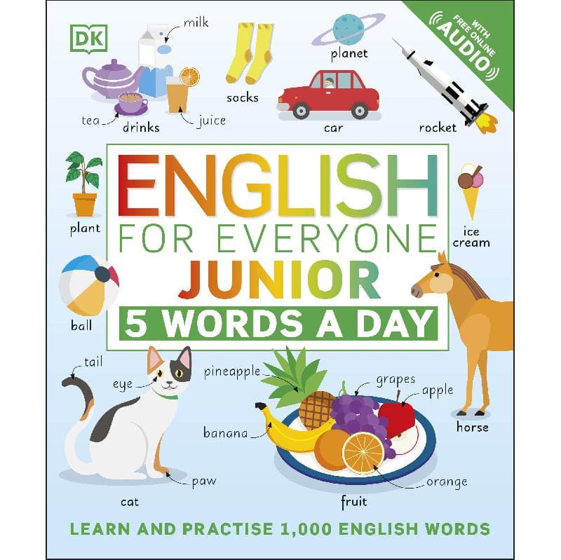 English for Everyone Junior: 5 Words a Day - Learn and Practise 1,000 English Words