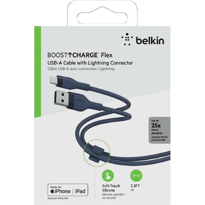 Belkin BoostCharge Flex Lightning to USB 3.0 Sync & Charge Cable, 1.00 m ( 3.28 ft ), Blue