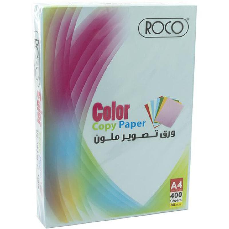روكو كولور ورق تصوير سادة ازرق A4 80 gsm 400 ورقة