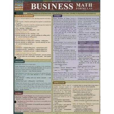 Business, Math Formulas (Quick Study: Business)