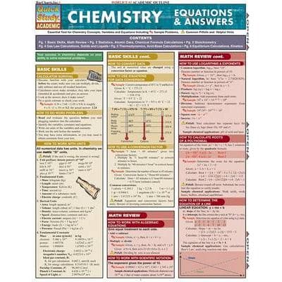 Chemistry Equations & Answers (Quick Study: Academic)