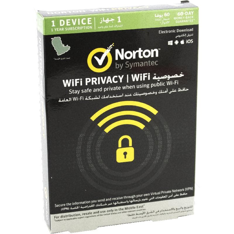 Norton WiFi Privacy (1 Year), English, 1 User, Product Key (Internet Download)