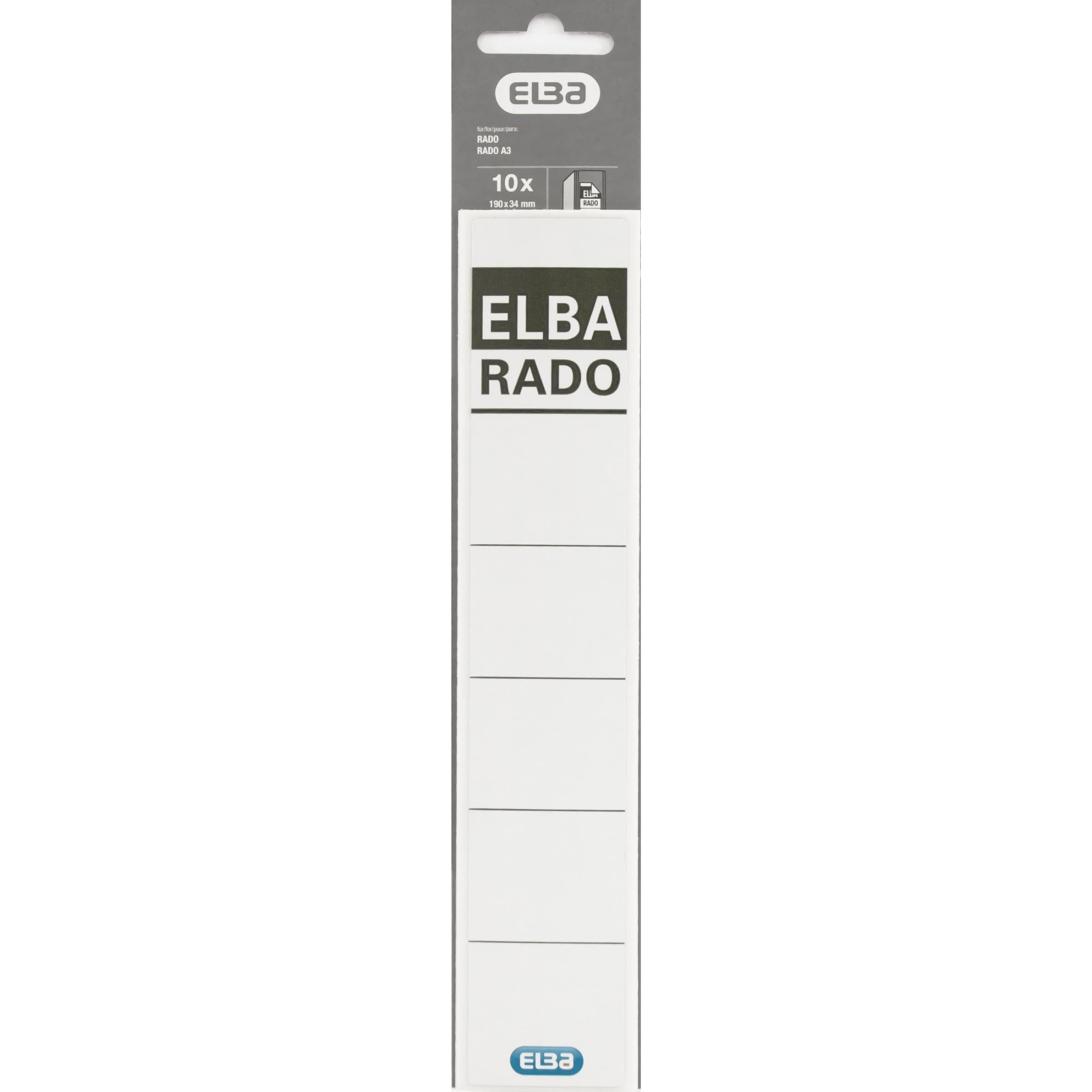 Elba File Labels, Short Label Size, Rectangle, White, 10 Labels/Pack