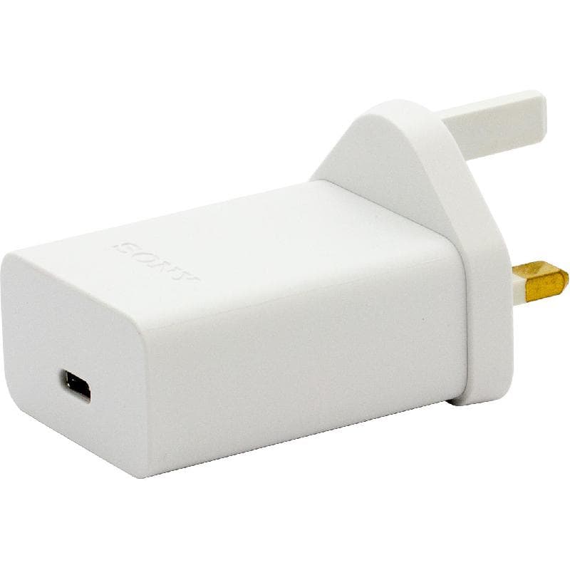 Sony USB Home Charger, Fast Battery Charging, 5 Volts, Single USB-C, White
