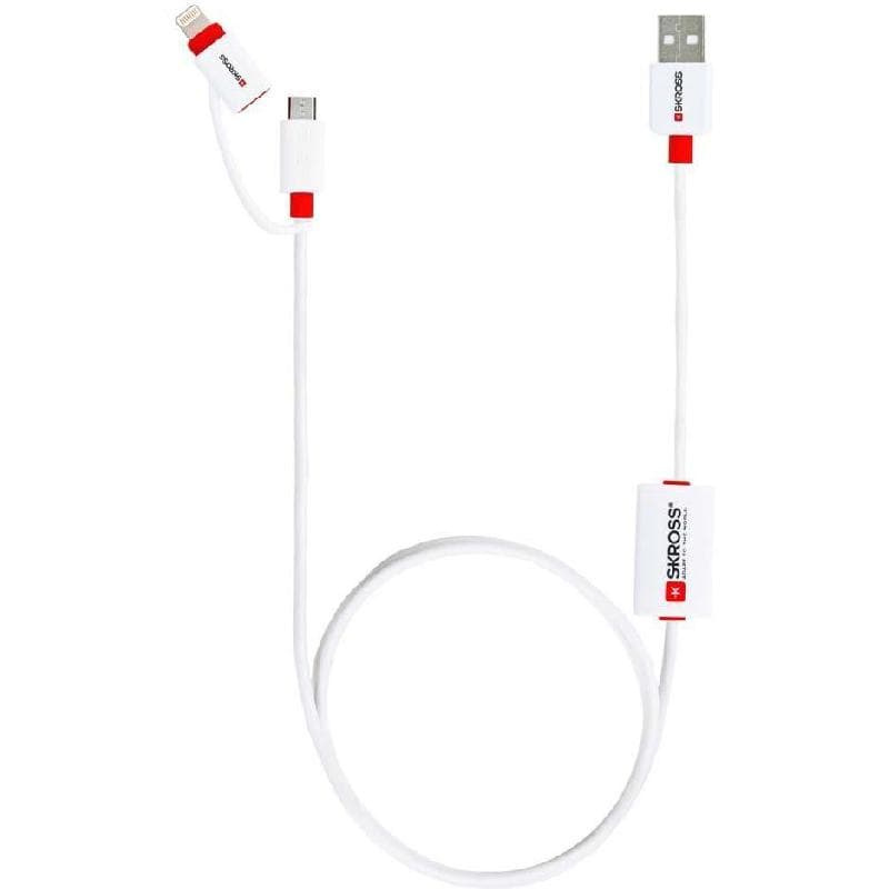 سكروس باز لايتنينج الى USB 2.0 سلك شحن ونقل بيانات 1 متر، 3.28 قدم ابيض