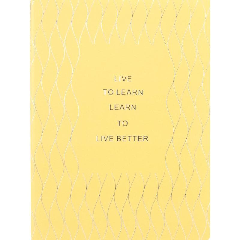 روكو دفتر عبارة "Live to Learn, Learn to Live Better" B5 62 ورقة مسطر أصفر