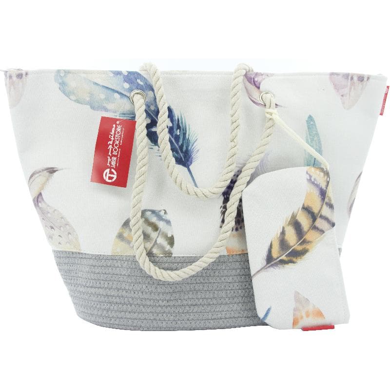Tote Bag, White/Grey