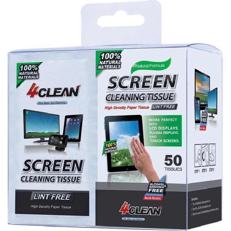 4Clean Screen Cleaning Tissue
50 Pieces Screen Cleaning Kit, 21 X 12.7 cm Cleaning Tissue, White