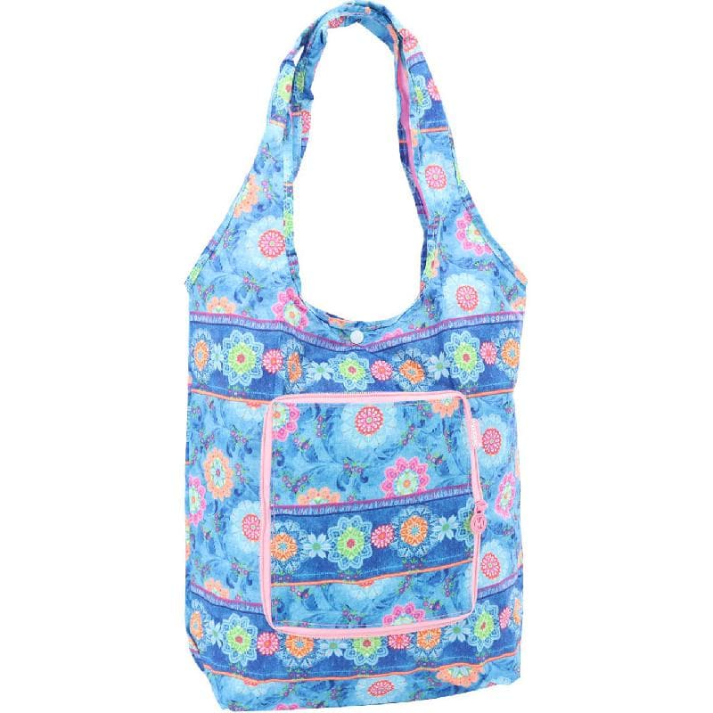 Montague Tote Bag, White/Purple/Blue