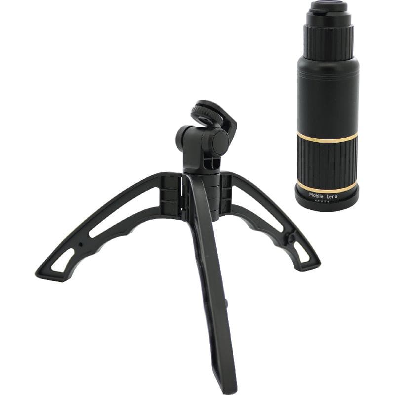 Melkco Tripod with Lens Smartphone Camera Accessory, for Selected Smartphone, Black