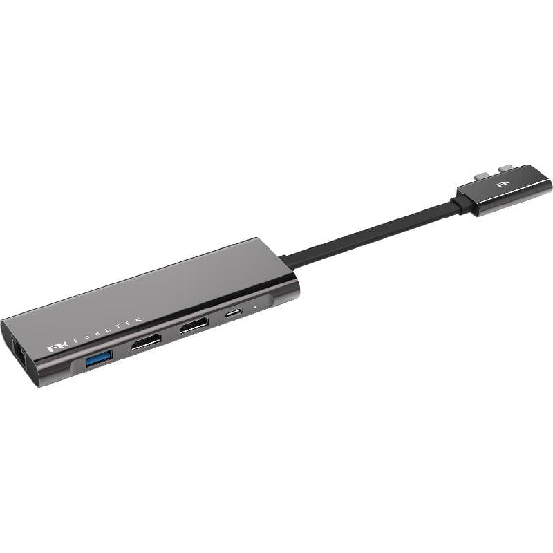 فيل تك محطة متعددة المنافذ سي-يو اس بي 9 2) منافذX USB-C/2X USB 3.0/2X HDMI/Micro SD/SD/RJ-45) رمادي