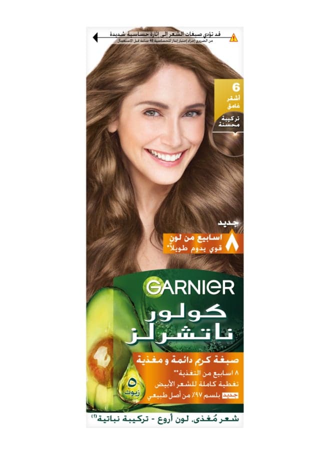 Color Naturals Nourishing Permanent Hair Color, Natural Long-Lasting Shiny Packaging May Vary 6 Dark Blonde 100ml