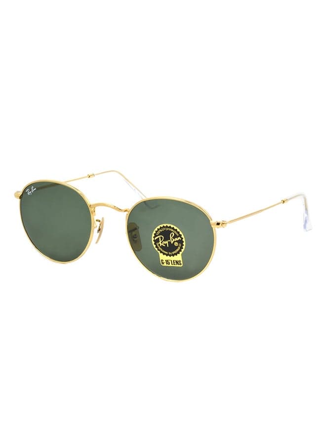 Men's UV Protection Round Sunglasses - RB3447-001-50 - Lens Size: 50 mm - Gold
