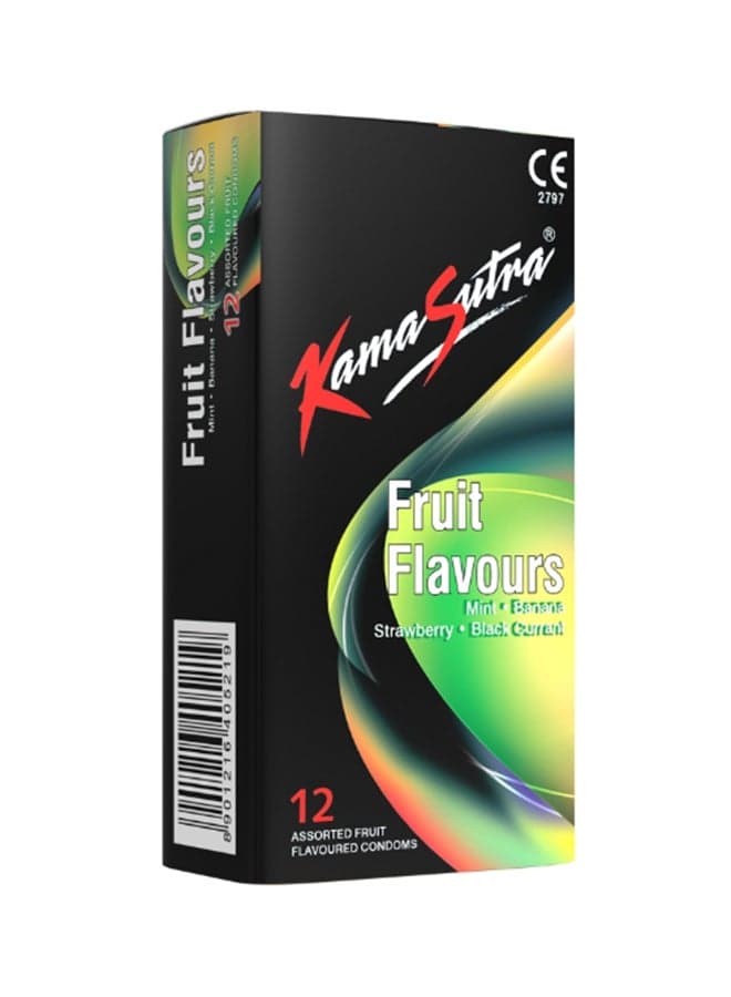 Assorted Fruit Flavoured Condoms Pack of 12