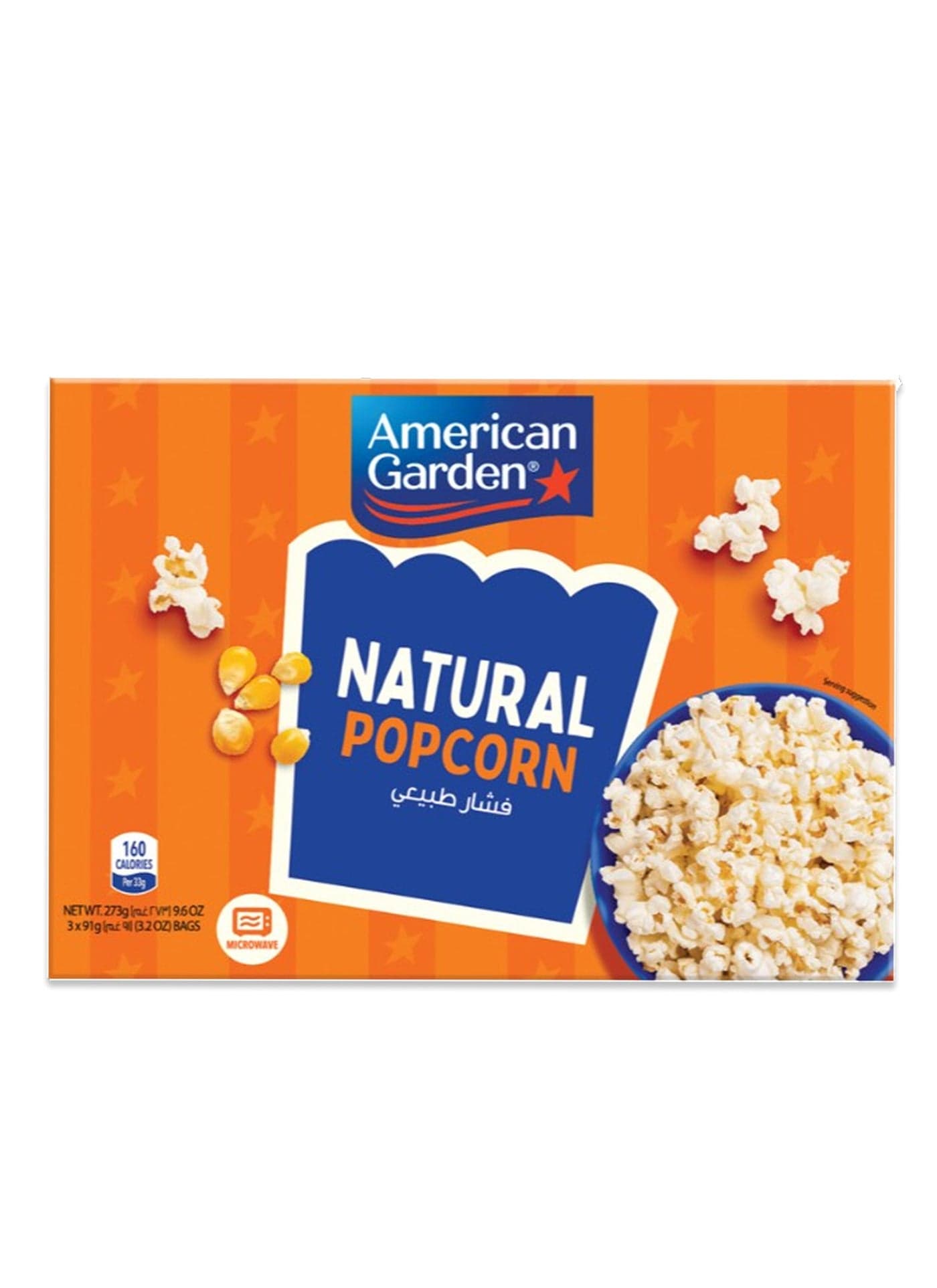 Natural Popcorn 3 Bags 91grams Pack of 3