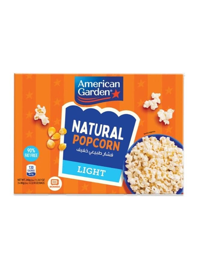 Popcorn Natural Lite 3 Bags 80grams