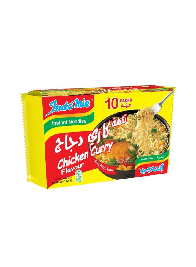 Instant Noodles, Chicken Curry Flavor, 75 g × 10 Pieces Pack of 10