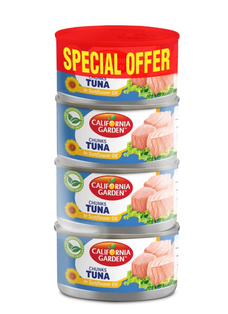 Light Canned Tuna Chunks In Sunflower Oil 170grams Pack of 4