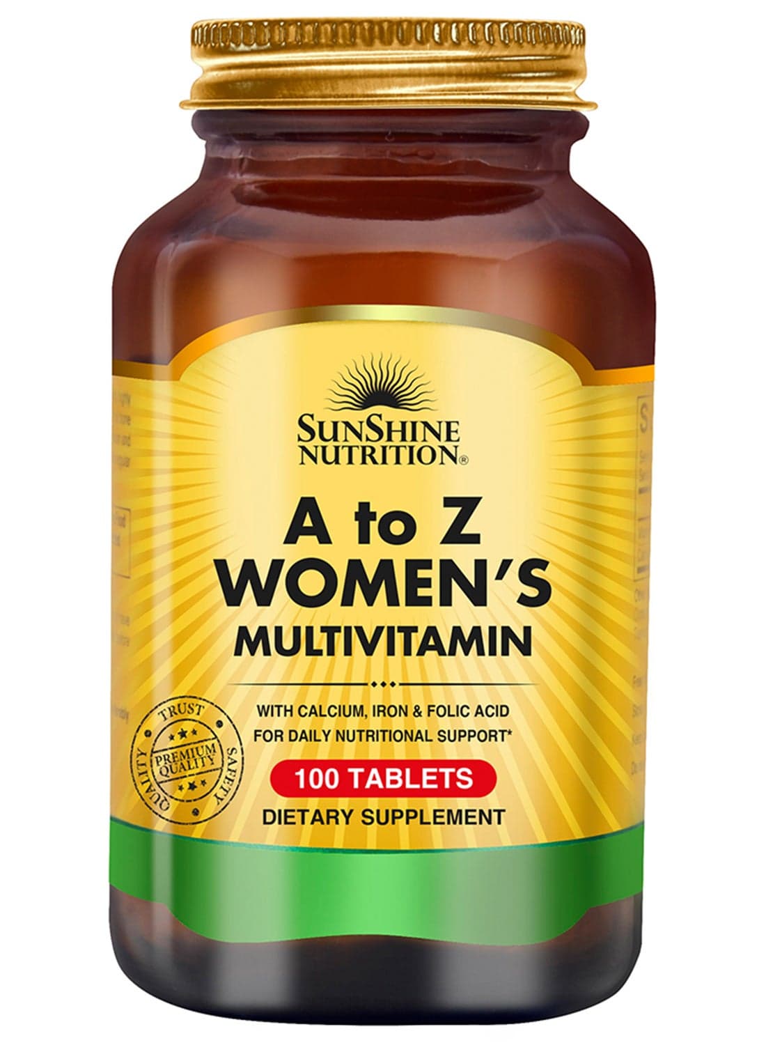 A To Z Women's Multivitamin Dietary Supplement 100 Tablets Vegetarian Source