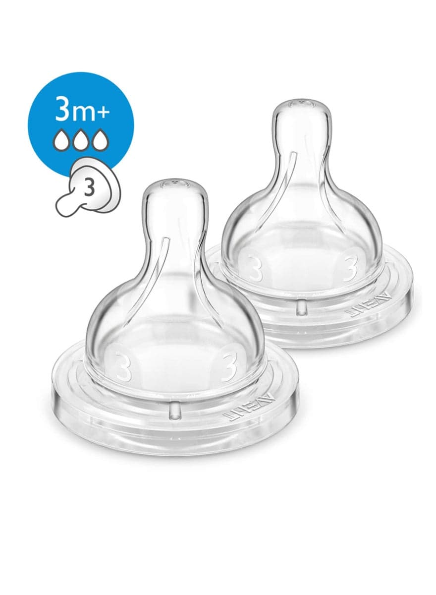 Pack Of 2 Philips Avent Natural Teat, 3 Months +