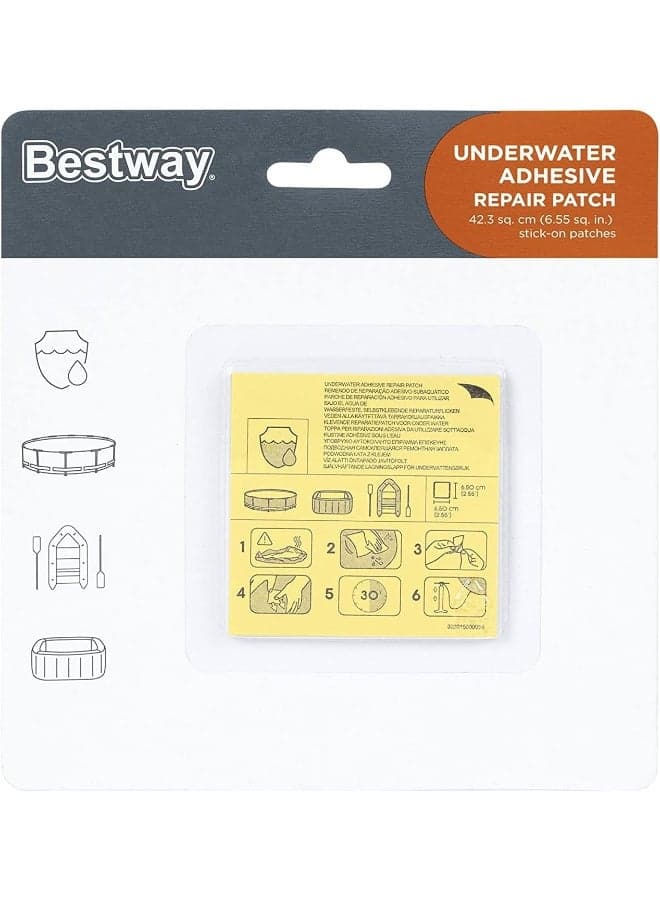 Underwater Adhesive Repair Patch, Size- 2.5" x 2.5"/6.5cm x 6.5cm, Pack of 10 pieces 42.3 sq cmcm