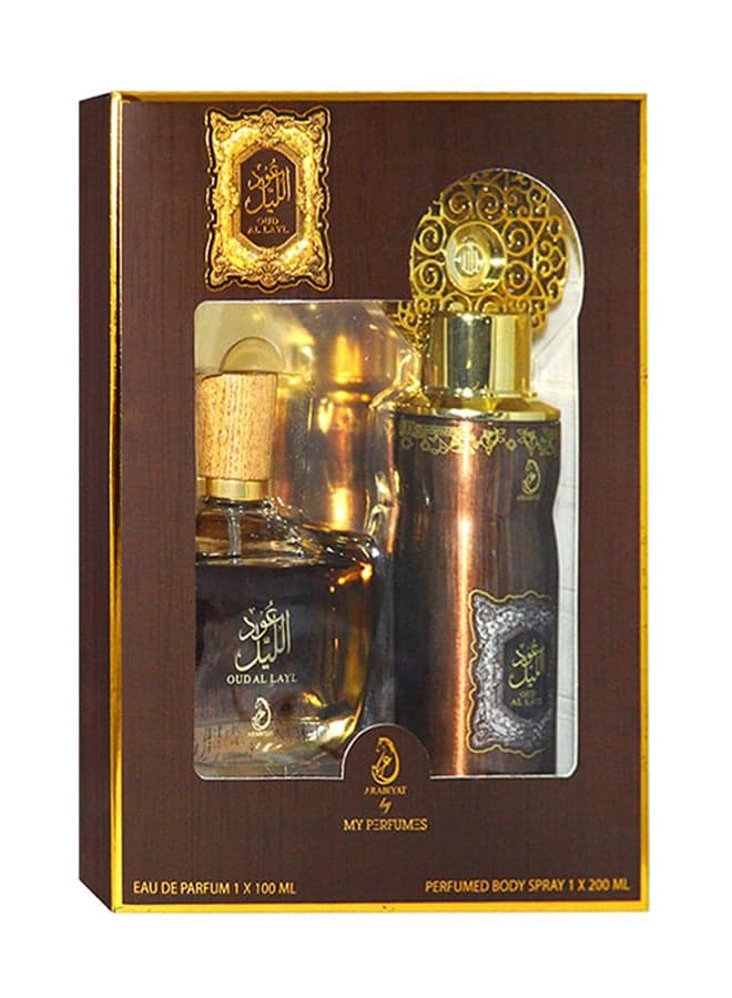 Oud Al Layl Gift Set (1 x EDP 100ml, 1 x Perfumed Body Spray 200ml)