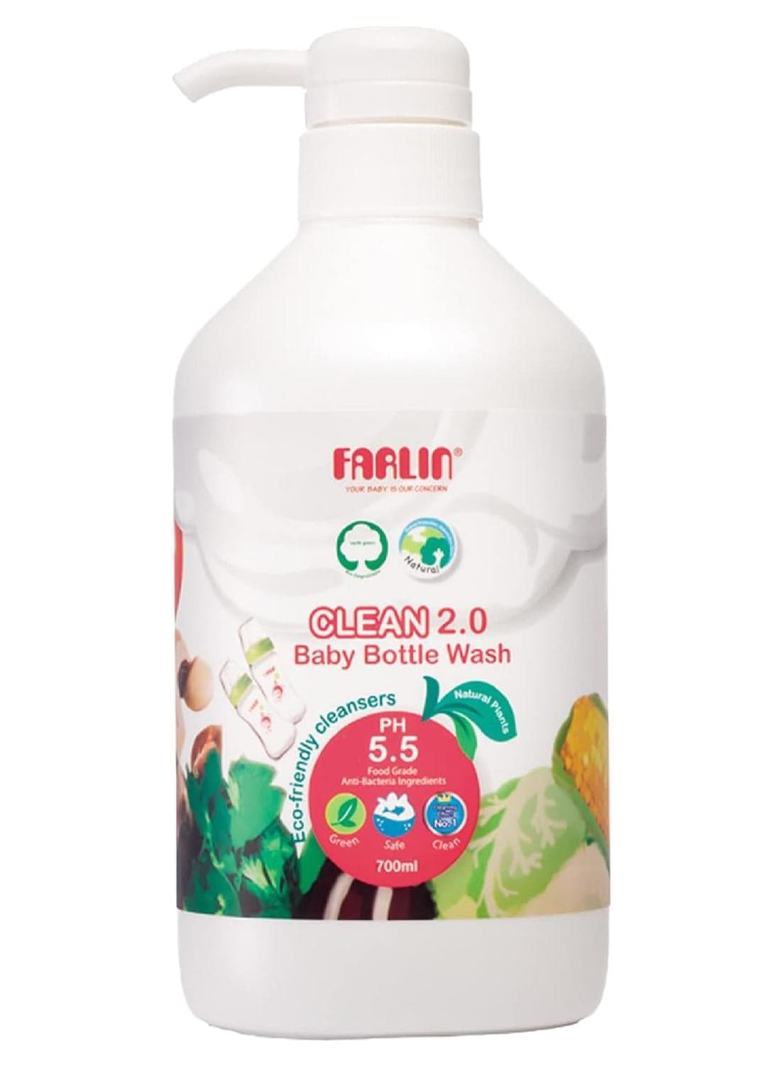 Baby Bottle Wash 700ml – Plant Based Natural, Safe And Non-Toxic with Neutral PH Cleaner for Bottles, Pacifiers And Accessories - Packaging May Vary