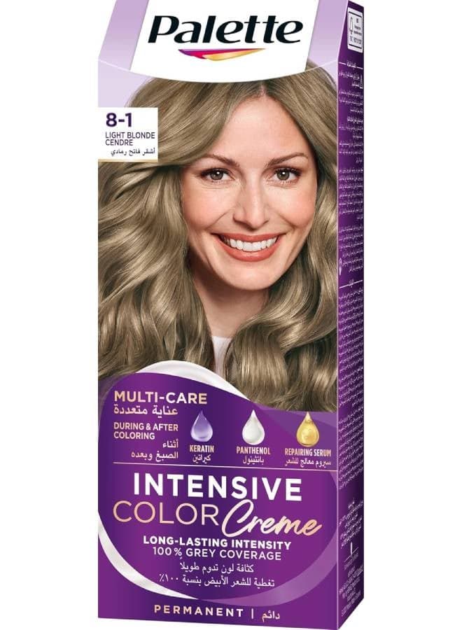Intensive Color Creme 8-1 Light Blonde Cendre 8-1, Light Blonde Cendre 50, 50 & 10ml
