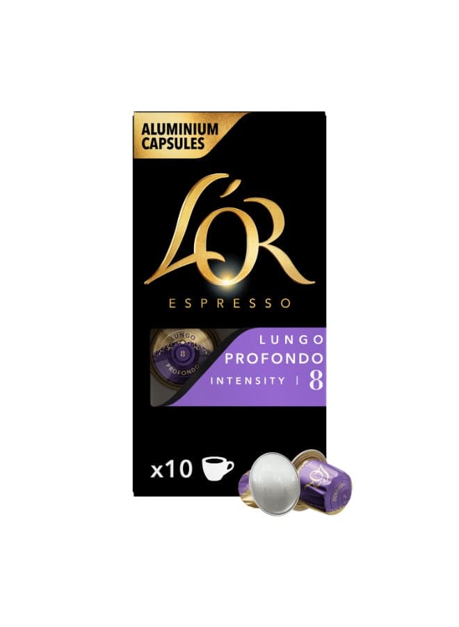 Espresso Lungo Intensity 8 Coffee Capsule Drinks Profondo Pack of 10