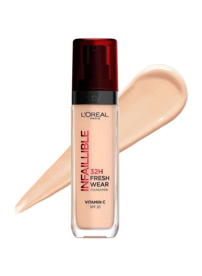 Infaillible 32H Fresh Wear Foundation -Spf 25 + Vitamin C 145 Cool Rose, packaging may vary 145 Cool Rose