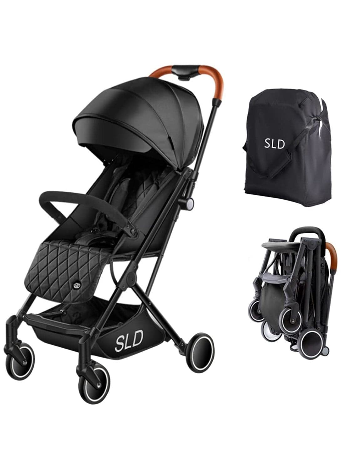 Travel Lite Stroller SLD Extra Wide Seat And Single Hand Fold - Black