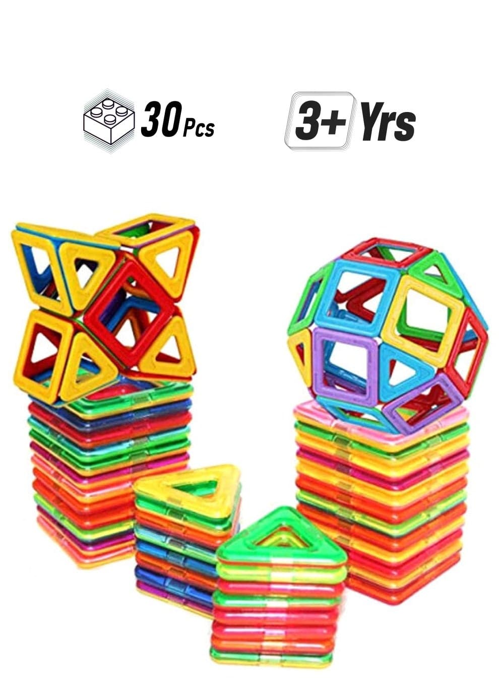 30-Piece Magnetic Building Blocks Set Unique Design And Durable Premium Quality 30