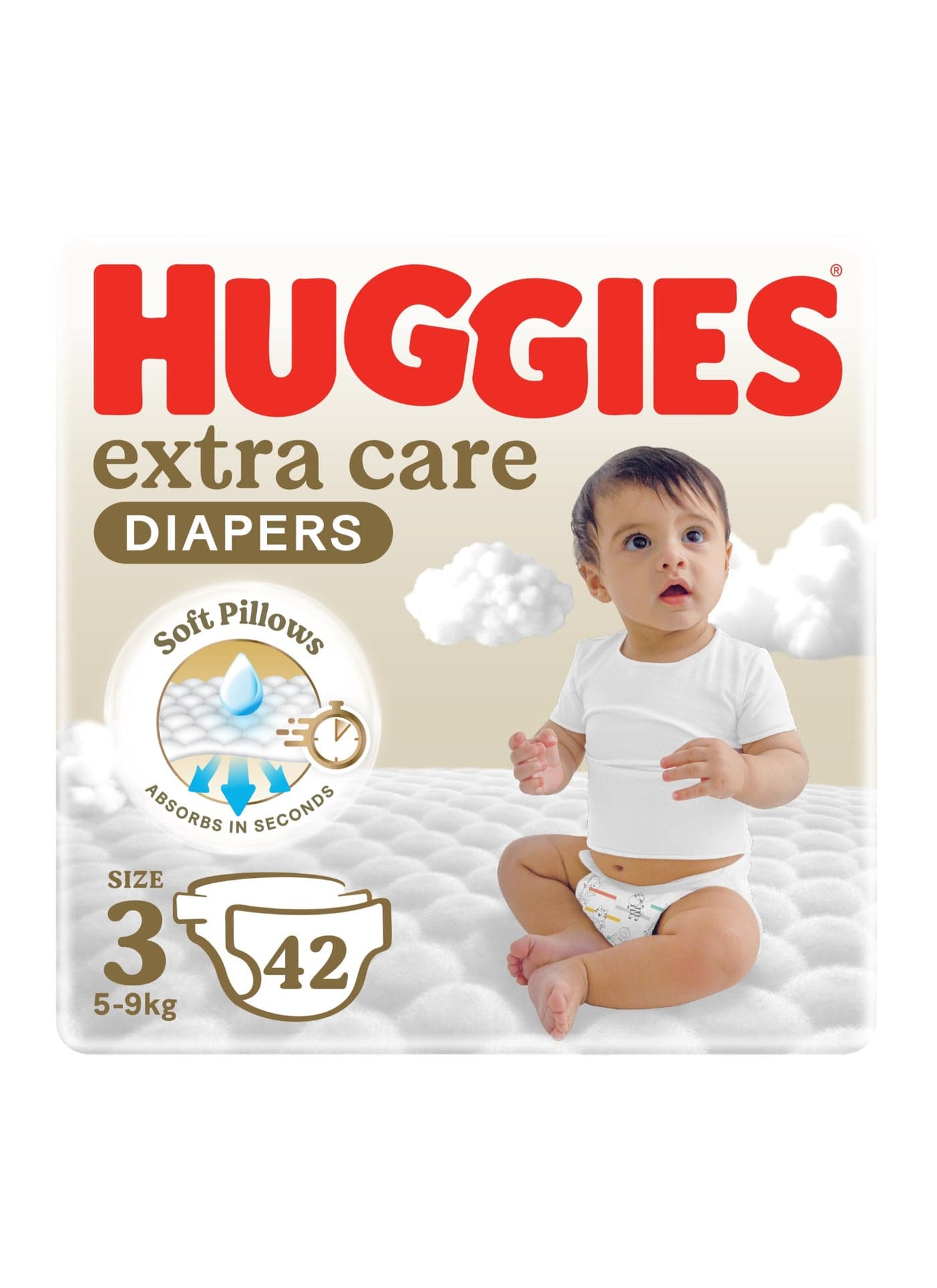 Extra Care Diapers Size 3 (5-9kg), Value Pack, 42 Count