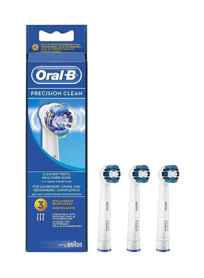 Precision Clean Rechargeable Electric Toothbrush Replacement Heads, Removes up to 100% More Plaque, Cleaner Teeth, Healthier Gums, Pack of 3 White