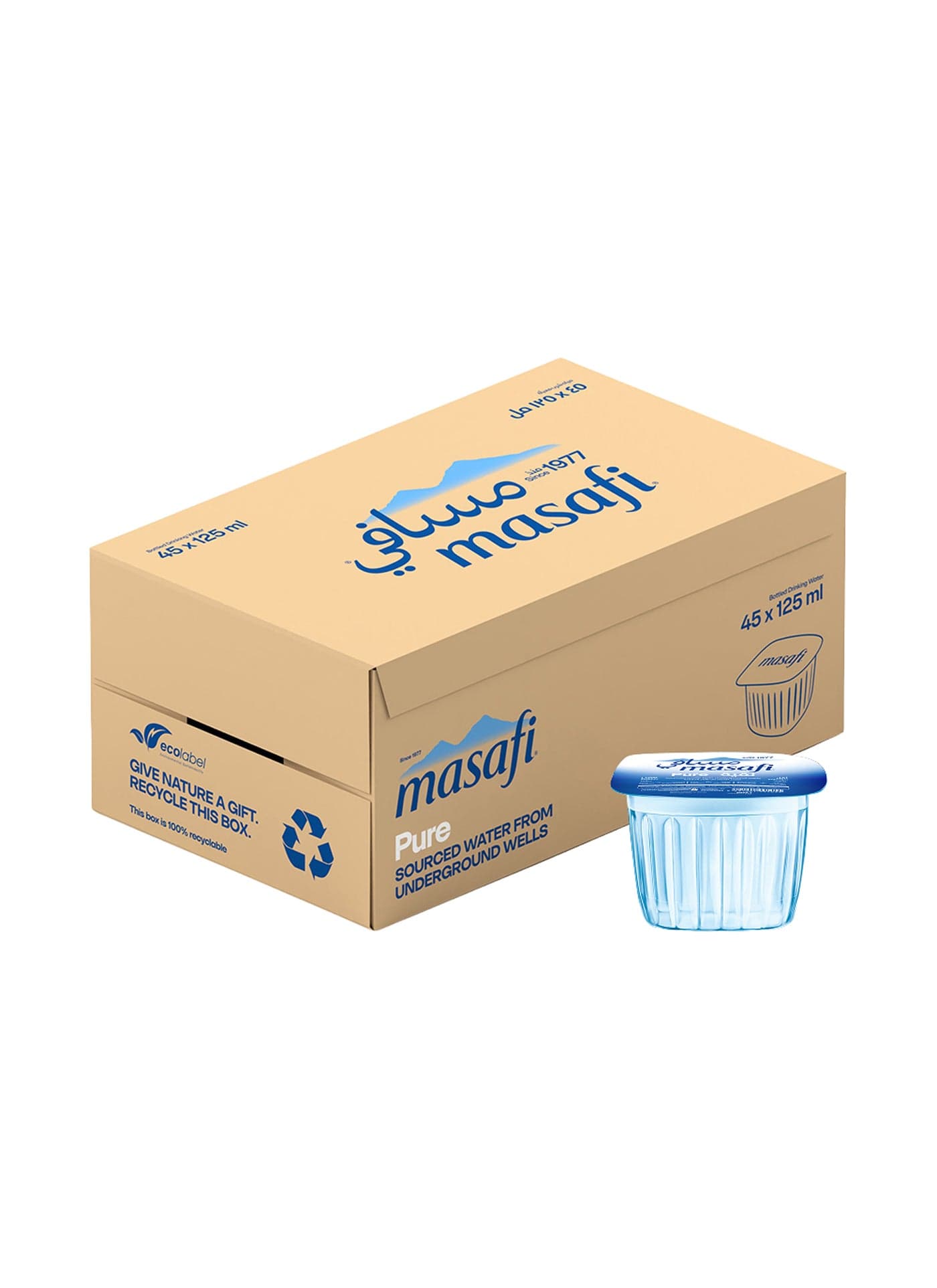 Pure Low Sodium Natural Water 125ml Pack of 45