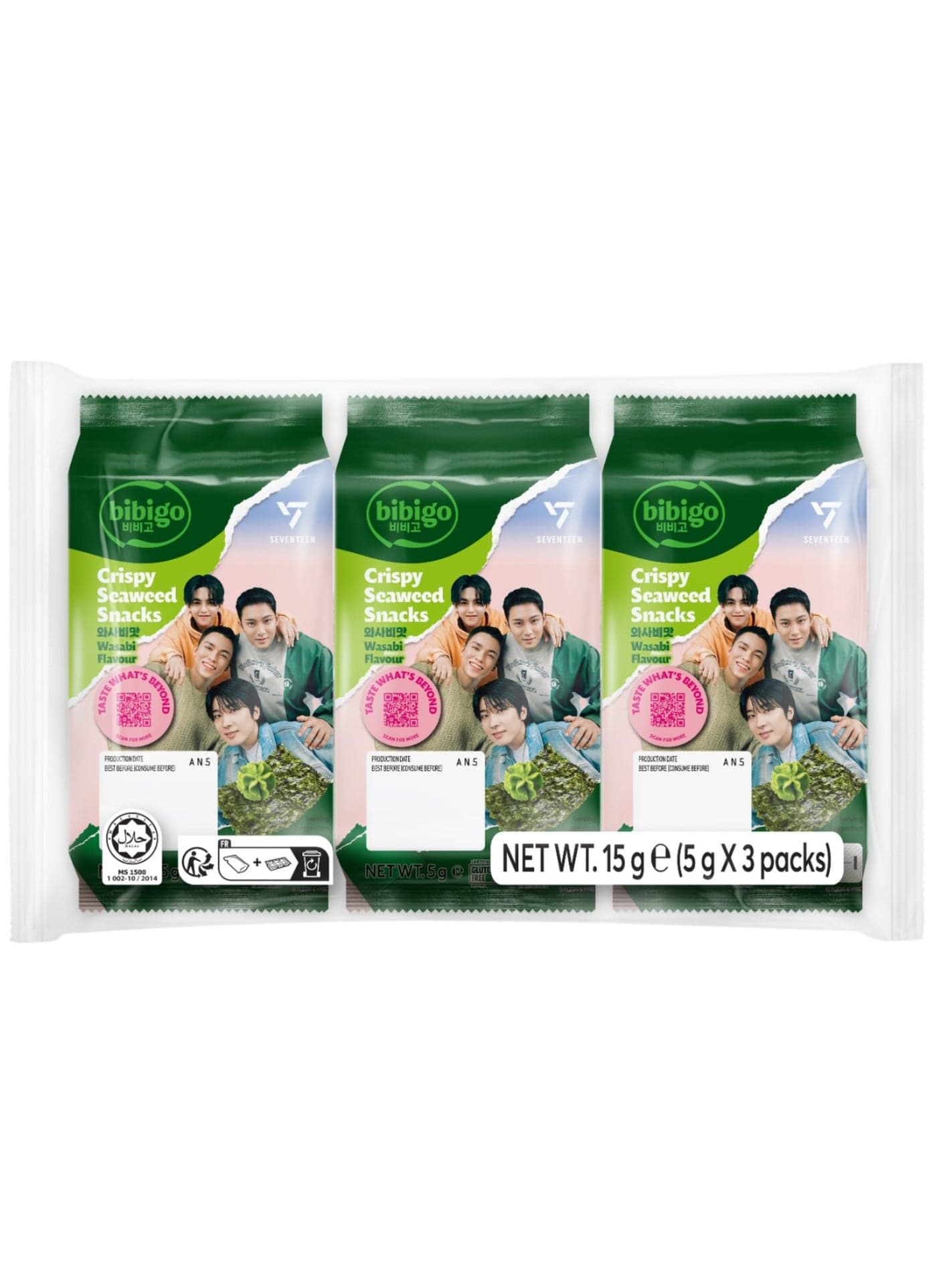 Crispy Seaweed Snacks 5grams Pack of 3