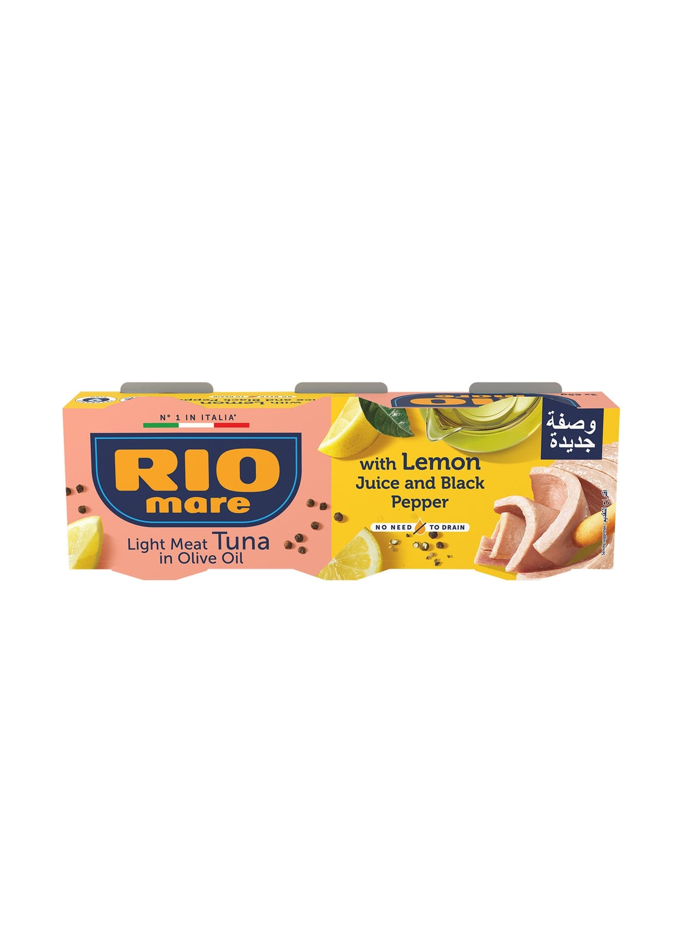 Light Meat Tuna In Olive Oil With Lemon And Black Pepper 80grams Pack of 3