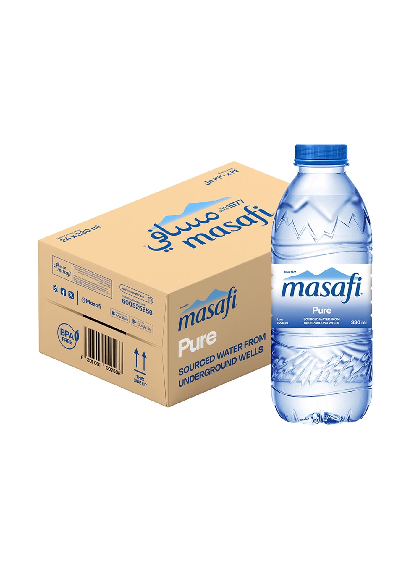 Pure Low Sodium Natural Water 330ml Pack of 24
