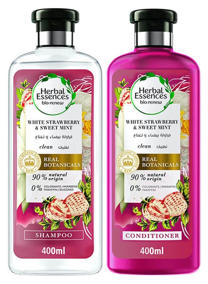 White Strawberry And Sweet Mint Renew Natural Shampoo With Conditioner White Strawberry And Sweet Mint 400ml Pack of 2