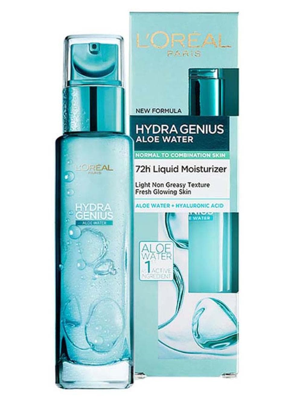 L'Oréal Paris Hydra Genius Aloe Water 72H Liquid Moisturizer Normal to Combination skin White 70ml