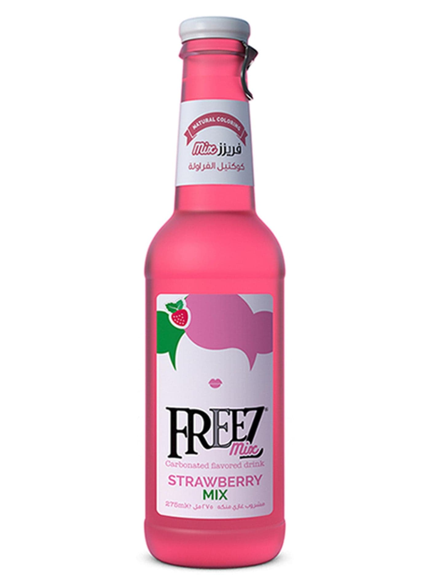 Strawberry Mix Carbonated Flavored Drink Glass Bottle 275ml