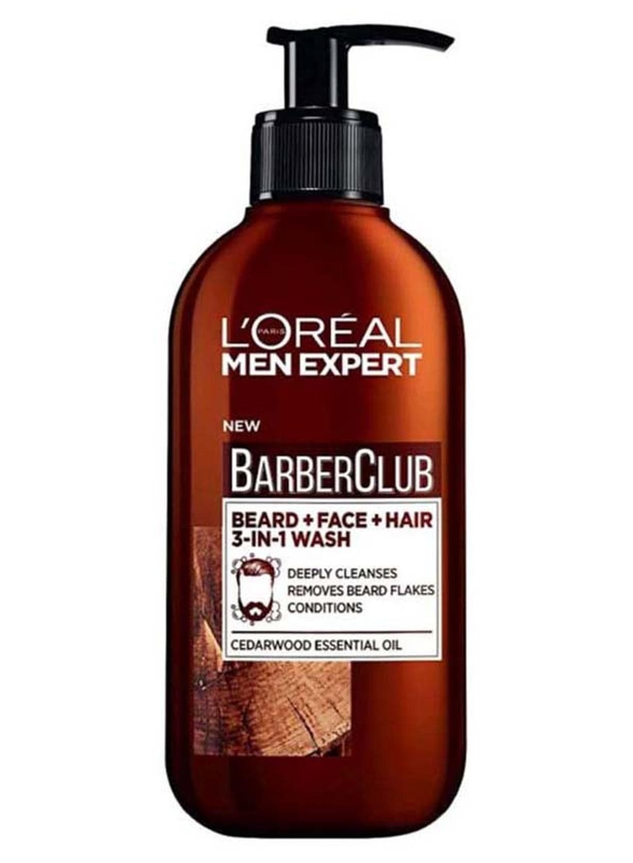 L'Oreal Men Expert Barber Club 3-in-1 Beard, Hair & Face Wash Clear 200ml
