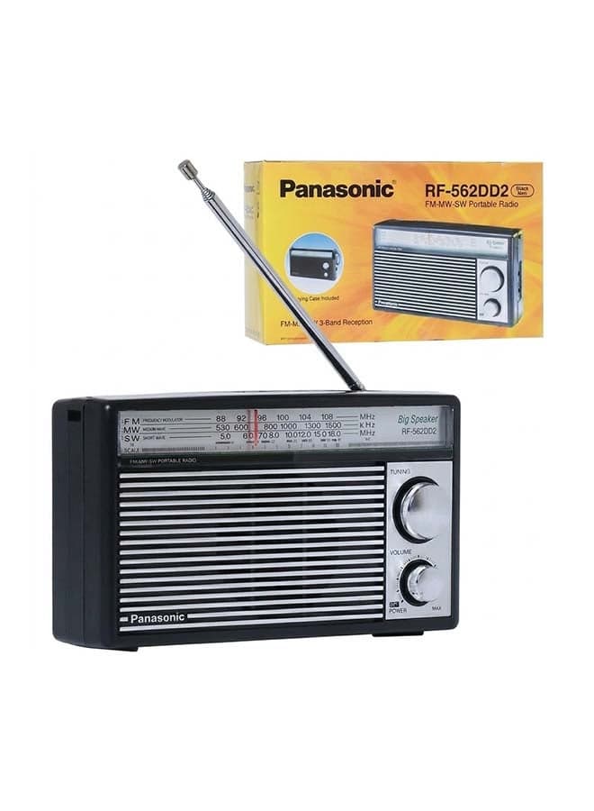 3-Band Battery Operated FM/MW/SW Radio RF-562DD2 Black/Brown