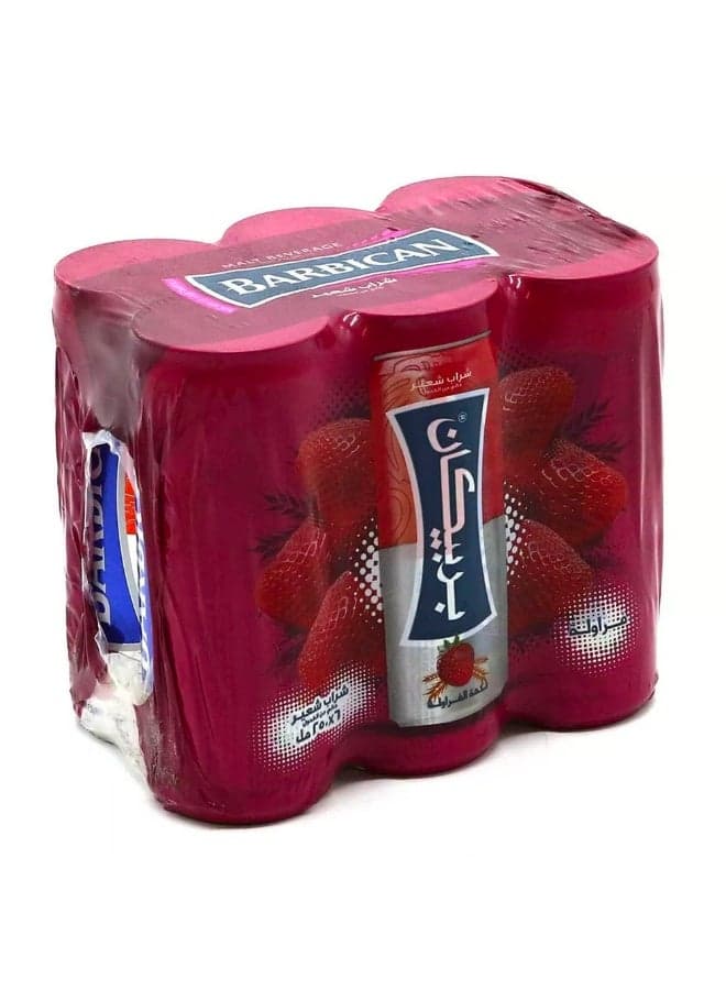 Strawberry Flavor Malt Beverage, Can, 250ml × 6 Pack of 6