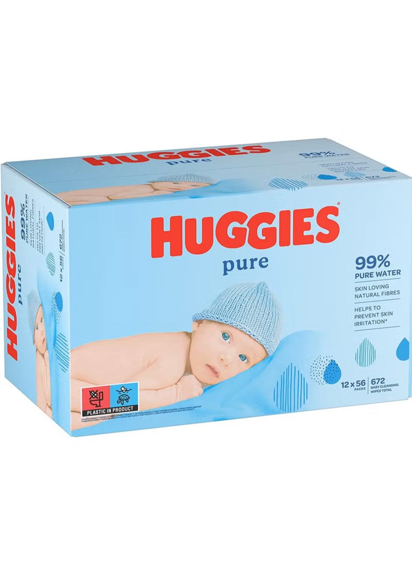 Baby Wipes, 99% Water Wipes, 12 Pack x 56 Wipes