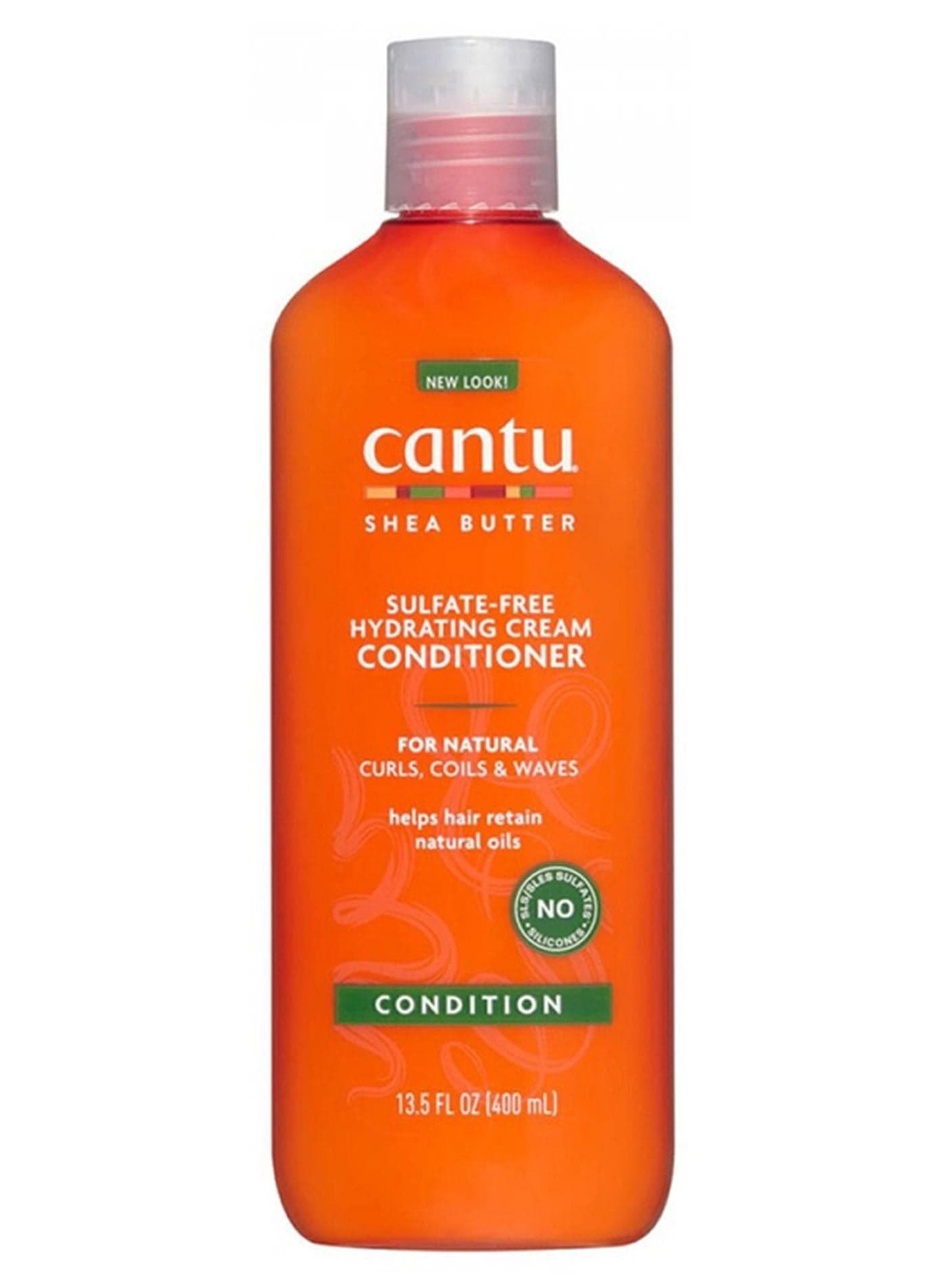 Cantu Sulfate-Free Hydrating Cream Conditioner 400 ml - Shea Butter Formula Helps Hair Retain Natural Oils, Gentle on Coily, Curly & Natural Hair 400ml