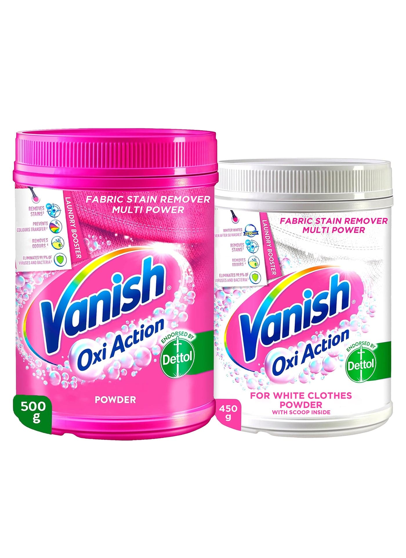 Oxi Action Fabric Stain Remover White 500+450g Pack of 2